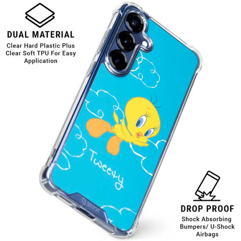 Looney Tunes Tweety Bird Flying Galaxy S25 Clear Case